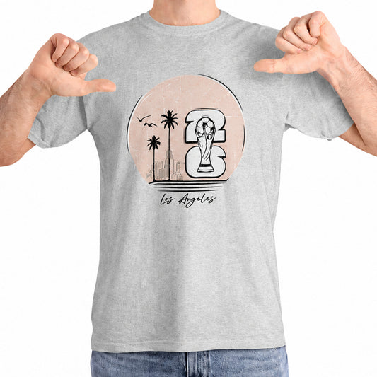 Los Angeles World Cup 2026 Unisex T Shirt, Minimal LA Soccer Graphic Tee, World Cup Inspired Palm Tree Art Line Shirt, Soccer Fan Gift
