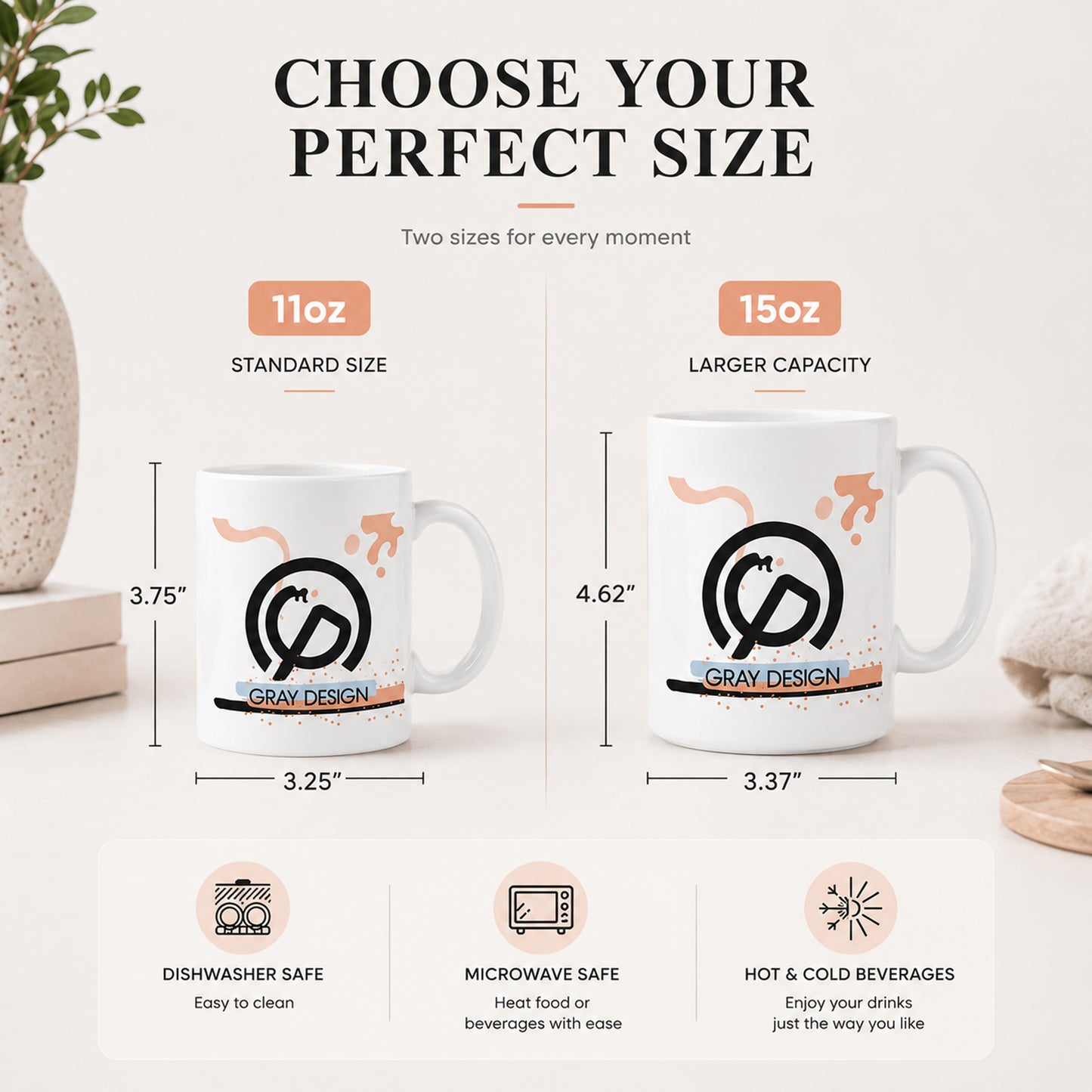 Gray Design Bahar Narenj Mug – Persian Orange Blossom Ceramic Coffee Cup