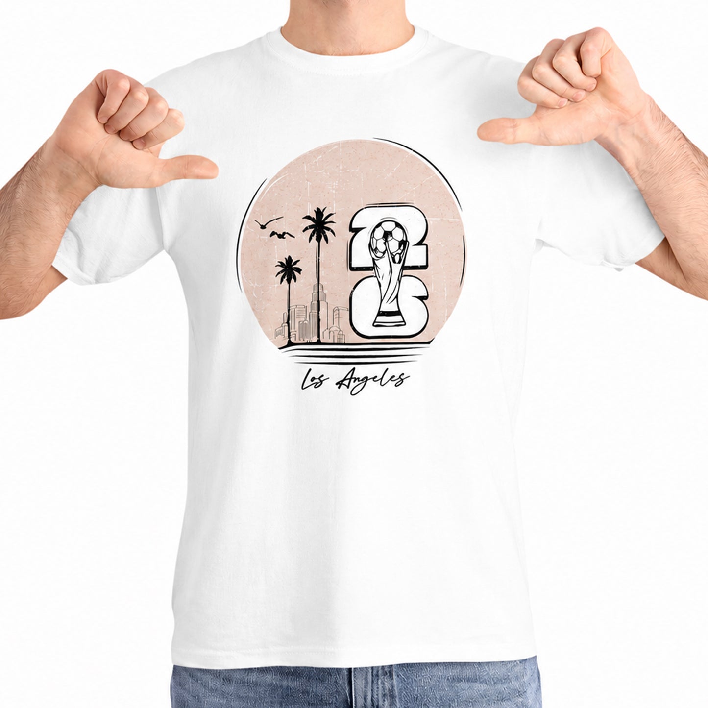 Los Angeles World Cup 2026 Unisex T Shirt, Minimal LA Soccer Graphic Tee, World Cup Inspired Palm Tree Art Line Shirt, Soccer Fan Gift