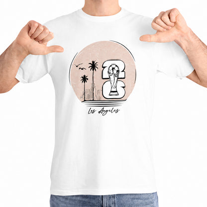 Los Angeles World Cup 2026 Unisex T Shirt, Minimal LA Soccer Graphic Tee, World Cup Inspired Palm Tree Art Line Shirt, Soccer Fan Gift