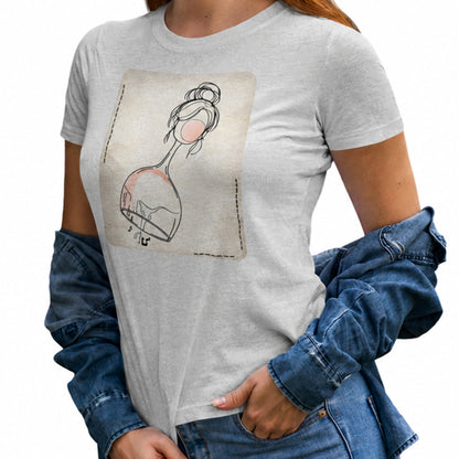Funny T-Shirt, Wine Down Weeken,  Iranian Art Shirt, Unique Gift for Her, Art line Persian Design