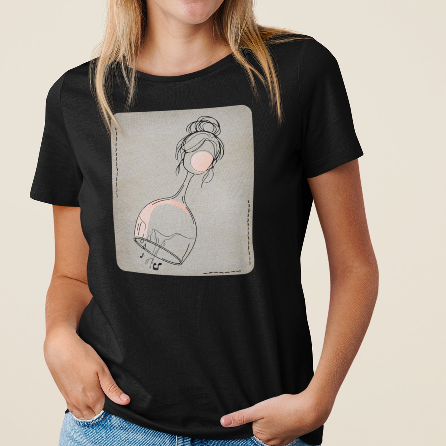 Funny T-Shirt, Wine Down Weeken,  Iranian Art Shirt, Unique Gift for Her, Art line Persian Design