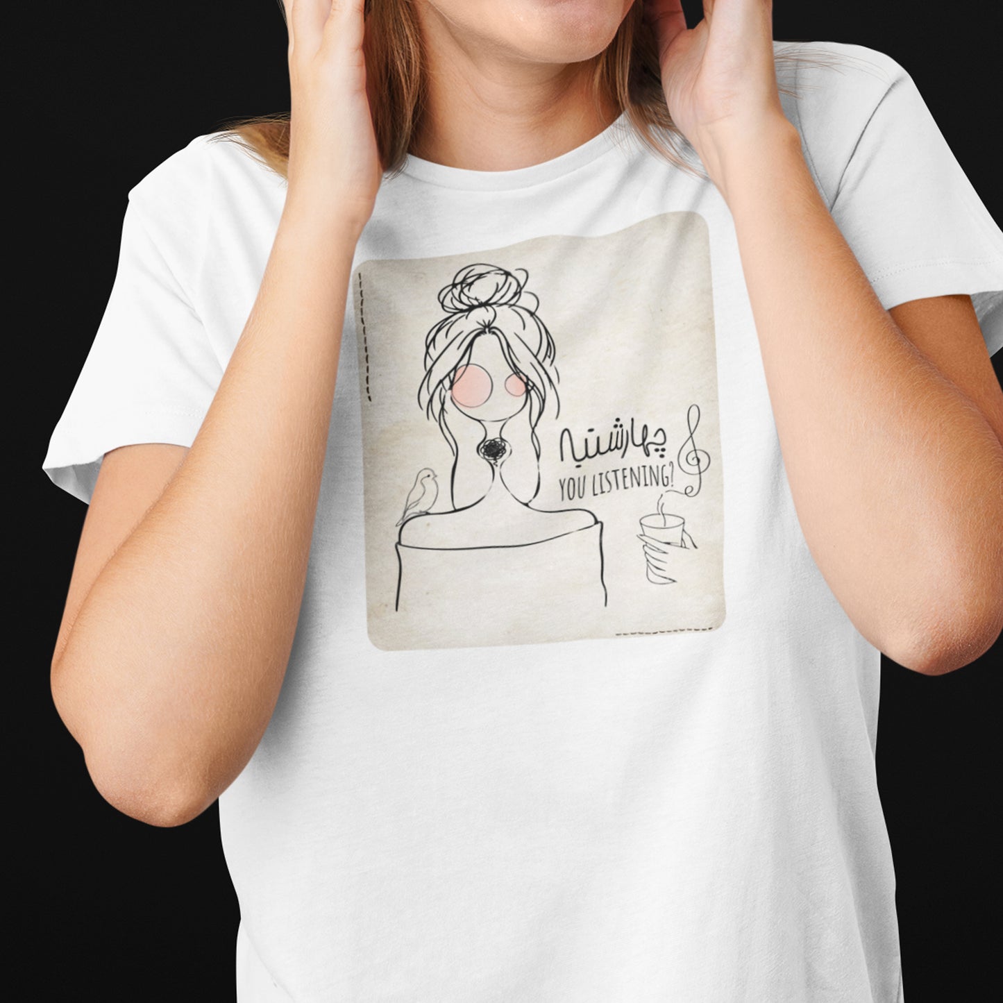 Persian T-Shirt,چهارشنبه ،  Wednesday , Iranian Art Shirt, Unique Gift for Her, Art line Persian Design