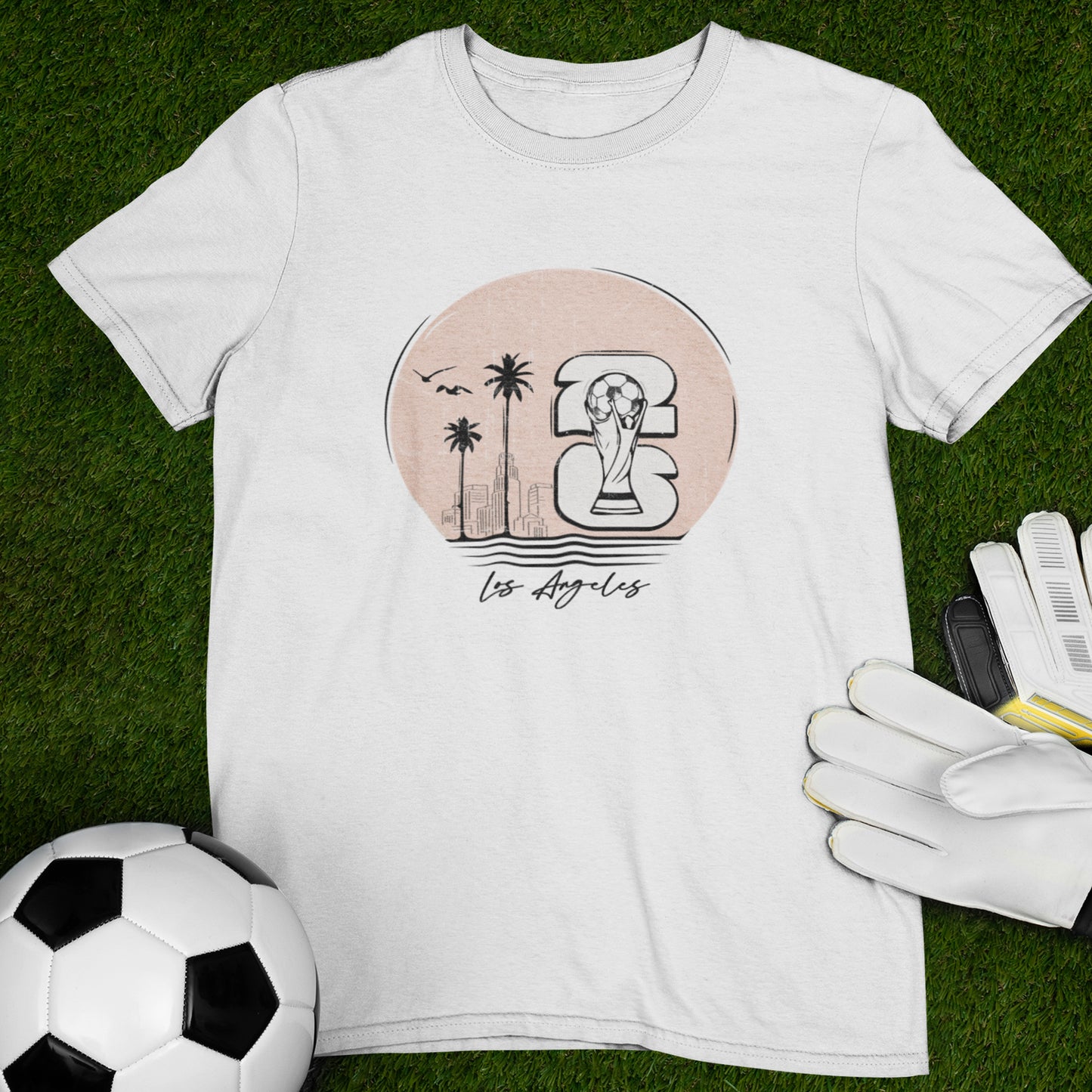 Los Angeles World Cup 2026 Unisex T Shirt, Minimal LA Soccer Graphic Tee, World Cup Inspired Palm Tree Art Line Shirt, Soccer Fan Gift