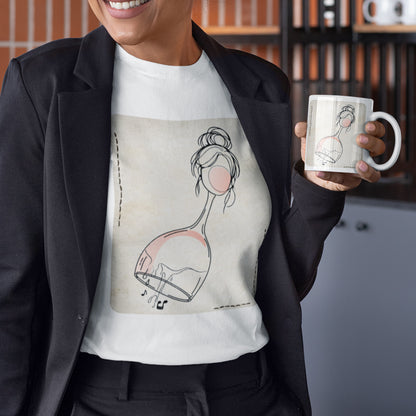 Funny T-Shirt, Wine Down Weeken,  Iranian Art Shirt, Unique Gift for Her, Art line Persian Design