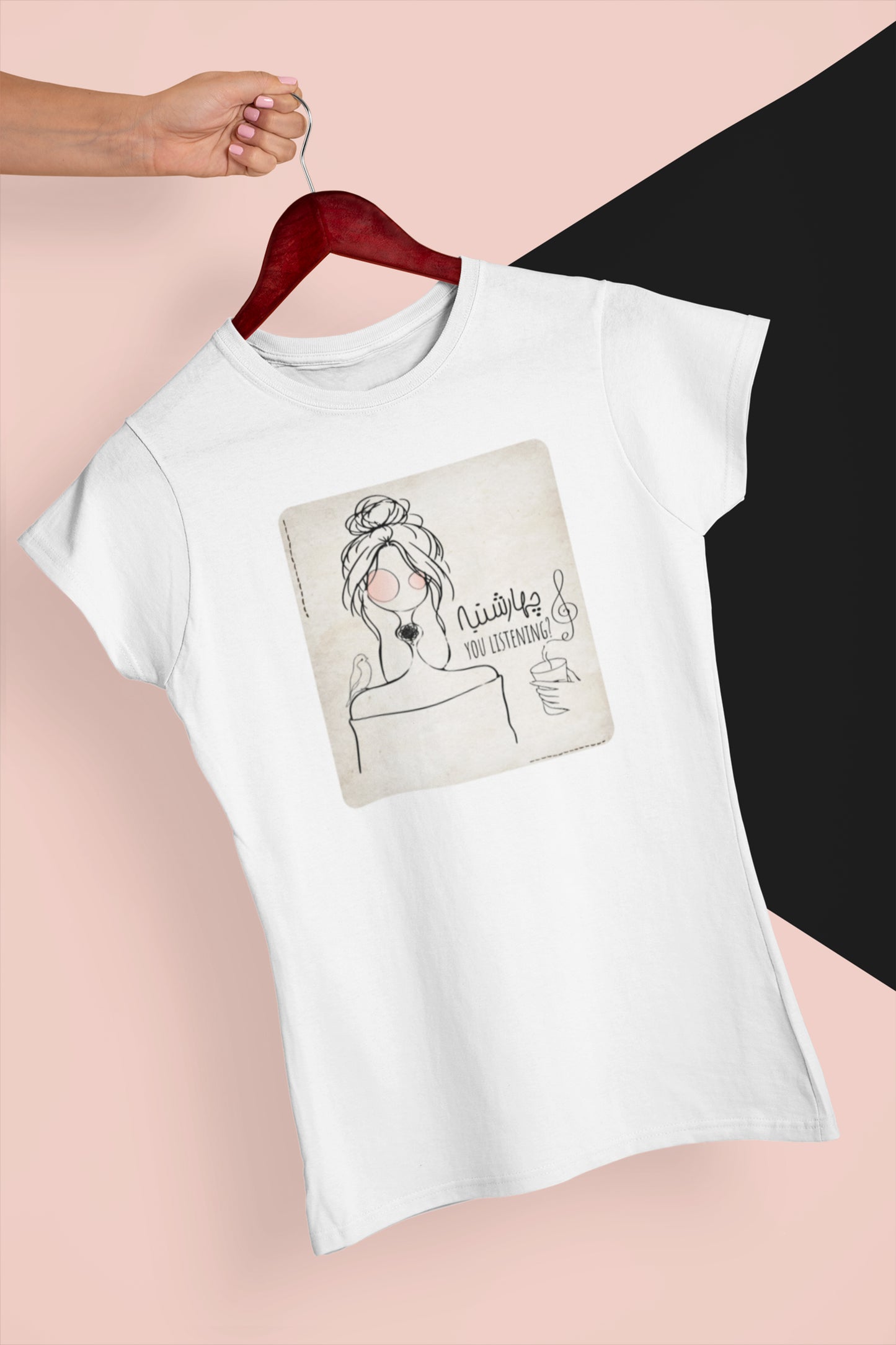 Persian T-Shirt,چهارشنبه ،  Wednesday , Iranian Art Shirt, Unique Gift for Her, Art line Persian Design