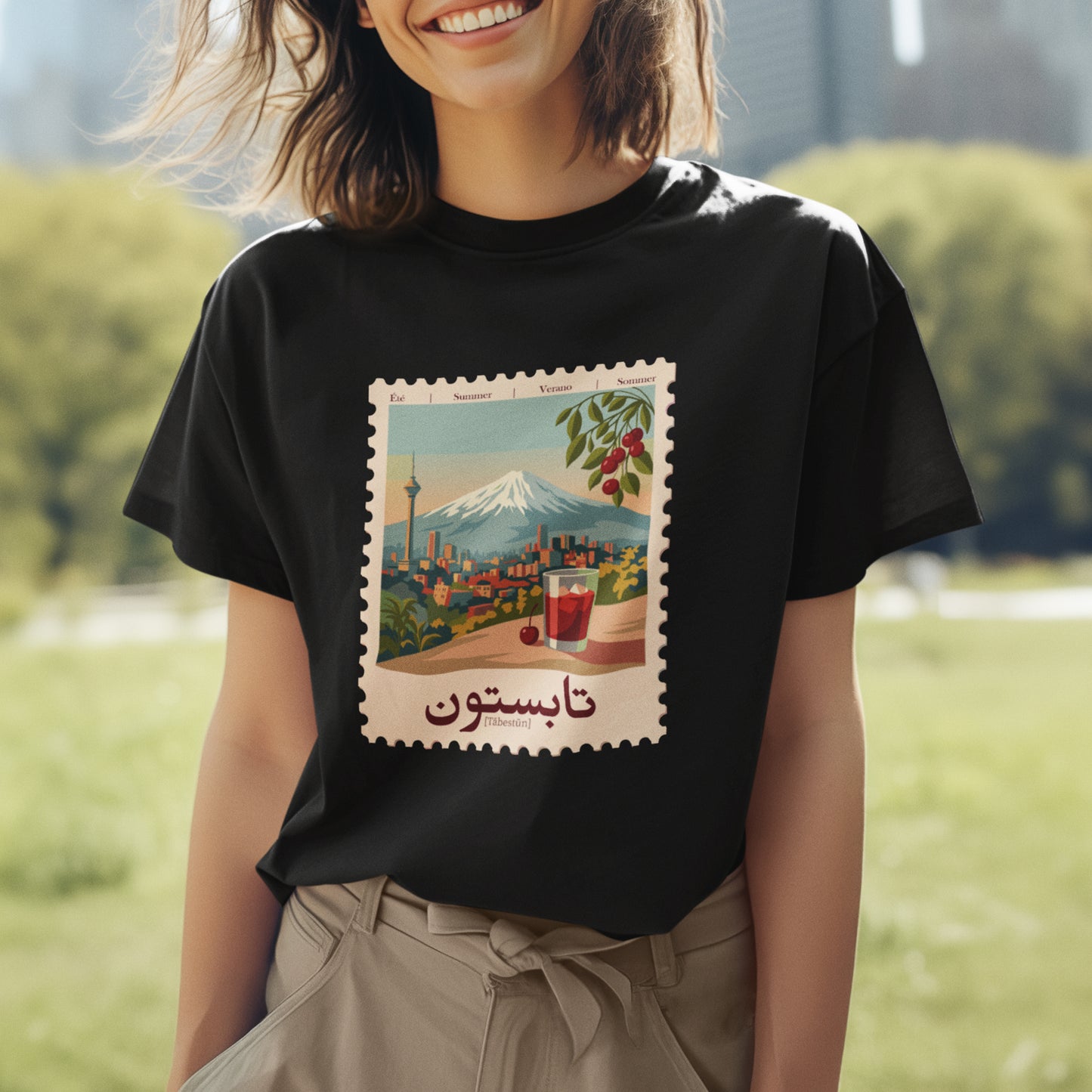 Tabestoon T-Shirt, Persian Typography Shirt, Farsi Graphic Tee, Iranian Art Shirt, Minimalist Persian Design, تابستون