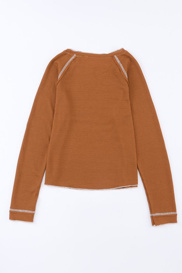 Black Textured Round Neck Long Sleeve Top - Image 13