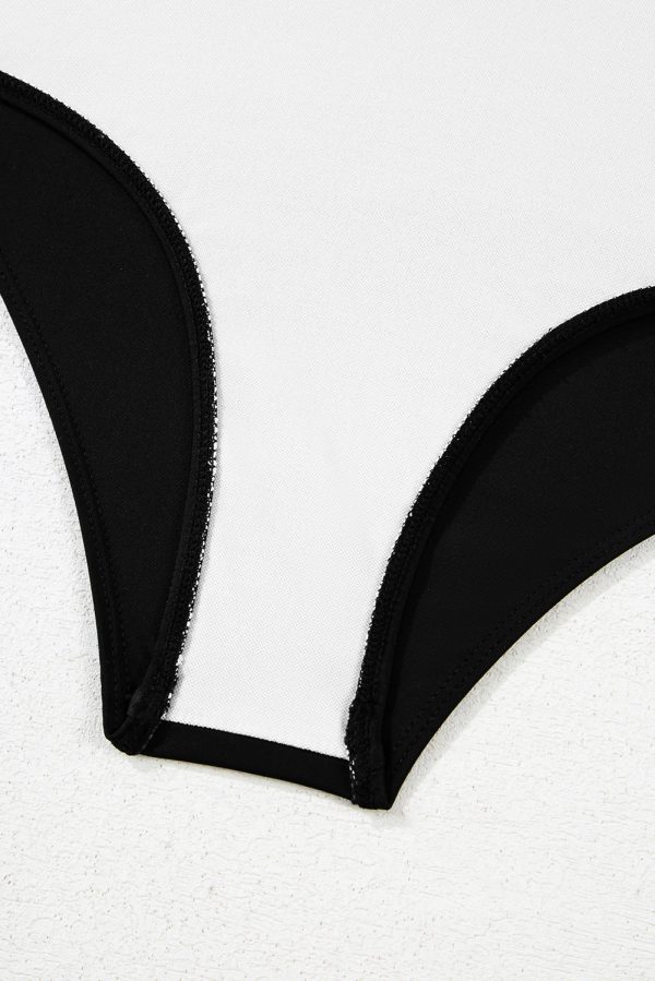 Black 2-tone Crossed Cutout Backless Monokini - Image 11