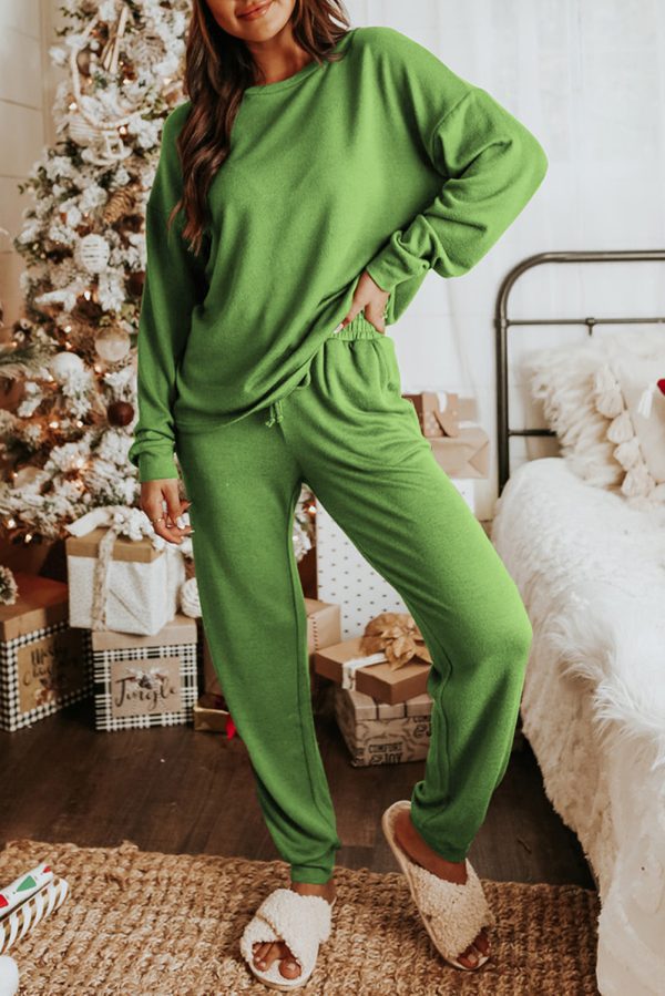 Gray Long Sleeve Pullover and Jogger Pants Lounge Set - Image 19