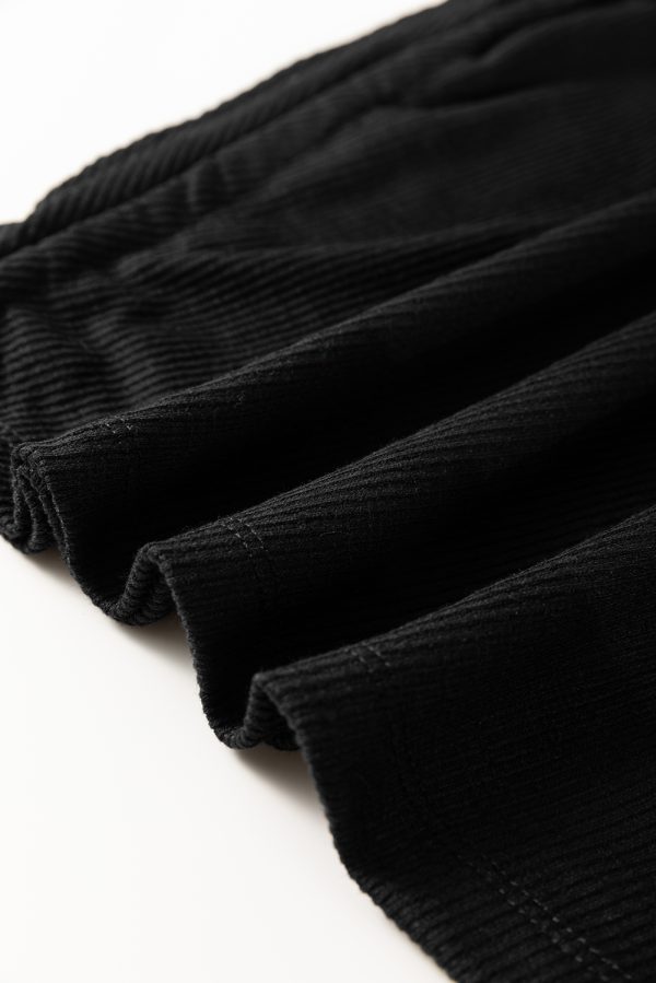 Black Racerback Ribbed Knit Drawstring Bodycon Dress - Image 10