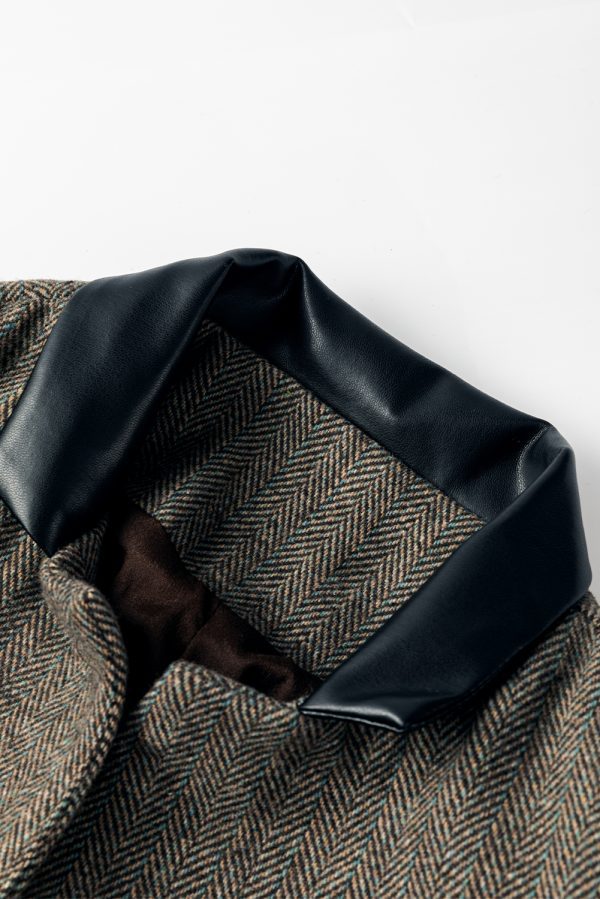Desert Palm Twilled Single Breasted Lapel Blazer Coat - Image 8