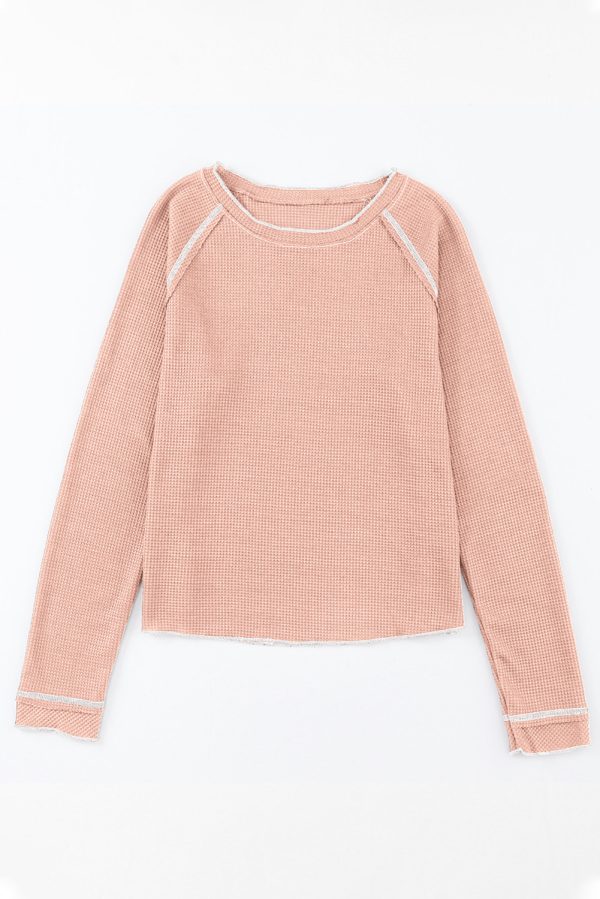 Black Textured Round Neck Long Sleeve Top - Image 30