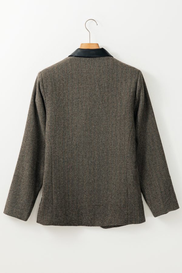 Desert Palm Twilled Single Breasted Lapel Blazer Coat - Image 5