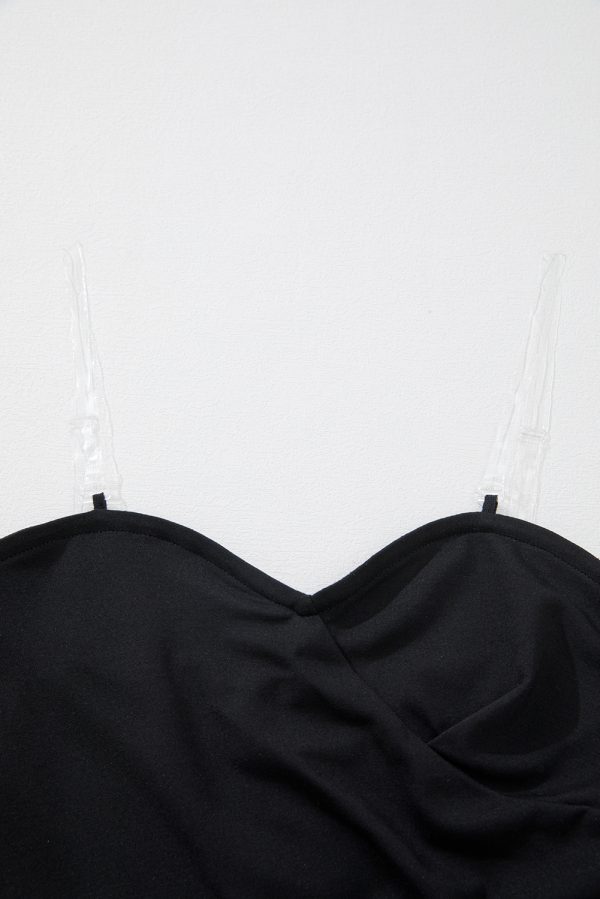 Black Sequined Tube Top Waist Knot Wide Leg Jumpsuit - Image 6