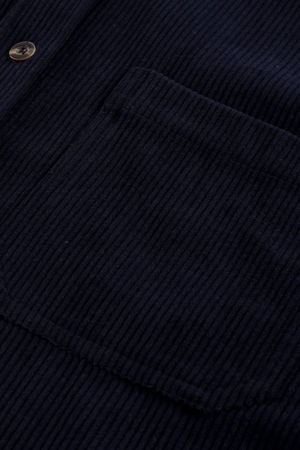 Dark Blue Corduroy Button Pocket Shirt - Image 6
