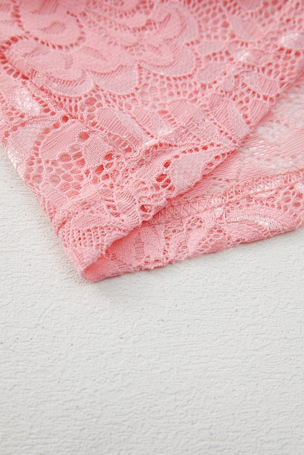 Blossom Floral Lace Sheer Long Sleeve Top - Image 9