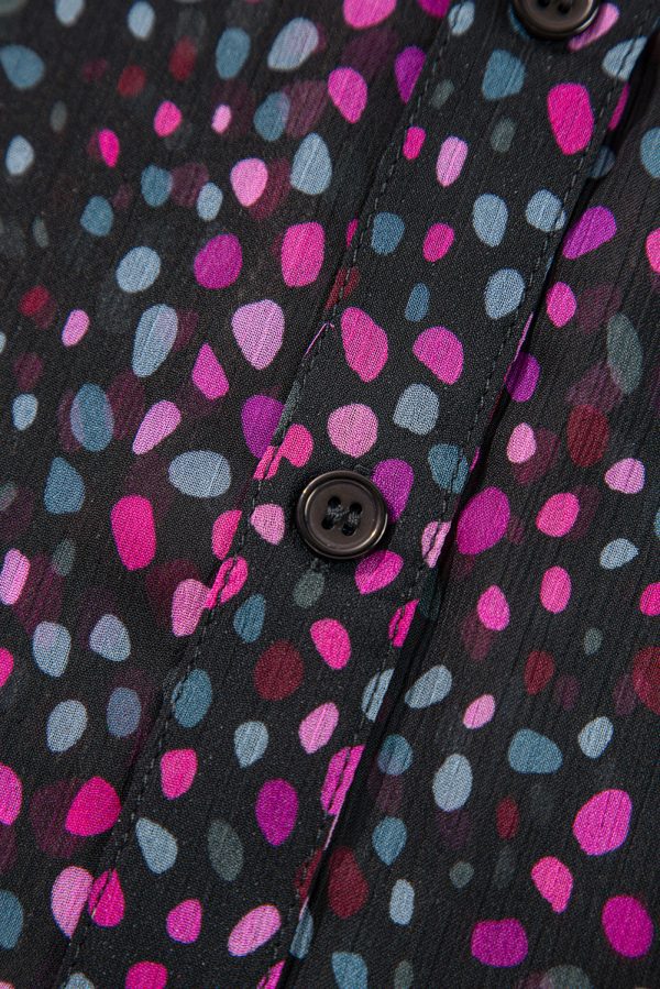 Grape Wine Polka Dot Printed Buttoned Casual Shirt - Image 7