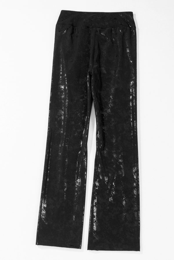 Black Faux Leather Splits High Waist Leggings - Image 6