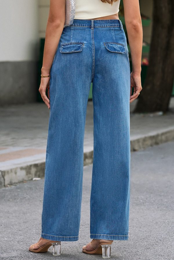 Blue Slouchy Wide Leg Jeans - Image 2