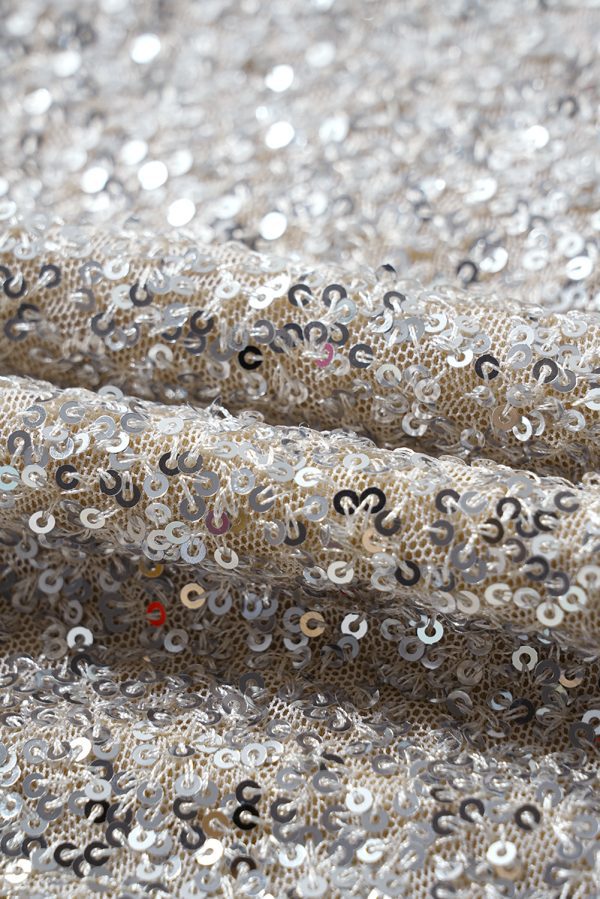 Silvery Sequin Puff Sleeve Cutout Back Blouse - Image 10