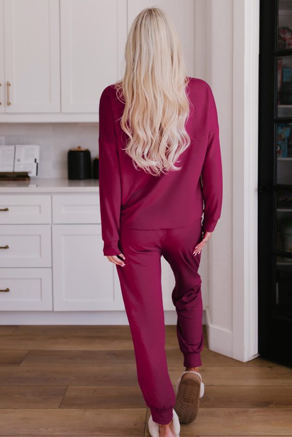 Gray Long Sleeve Pullover and Jogger Pants Lounge Set - Image 13