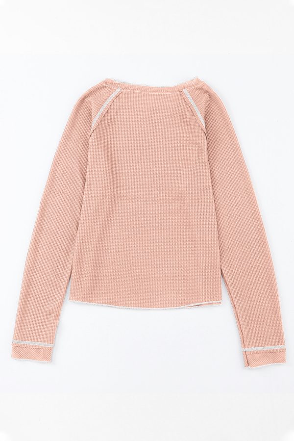 Black Textured Round Neck Long Sleeve Top - Image 31