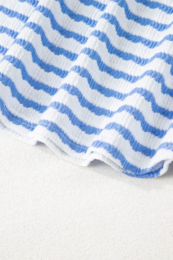 Pink Stripe Knitted Short Sleeve Top and Drawstring Shorts Set - Image 18