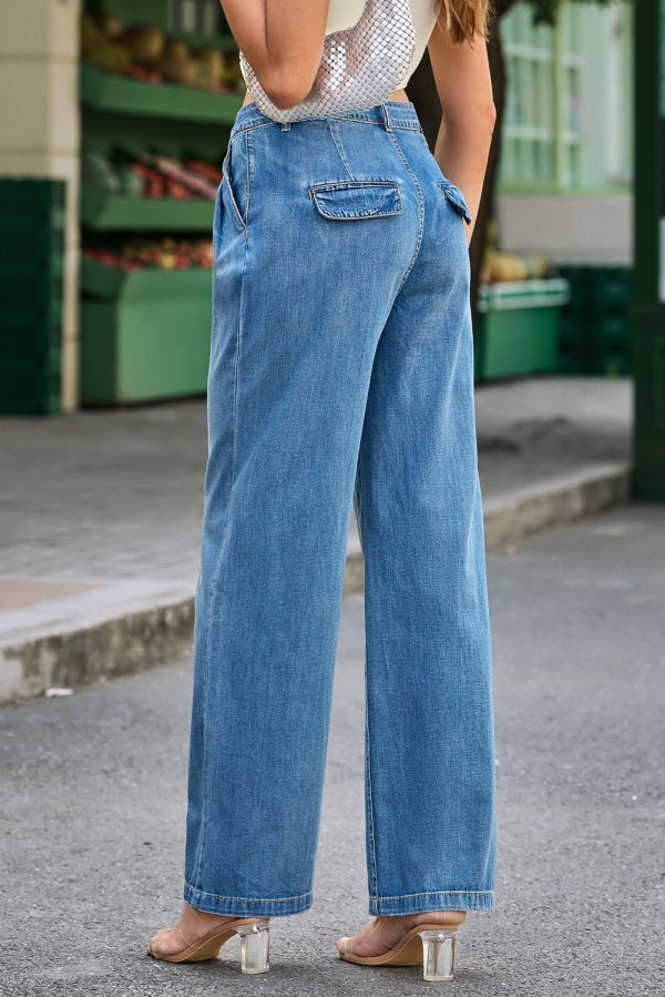 Blue Slouchy Wide Leg Jeans - Image 4