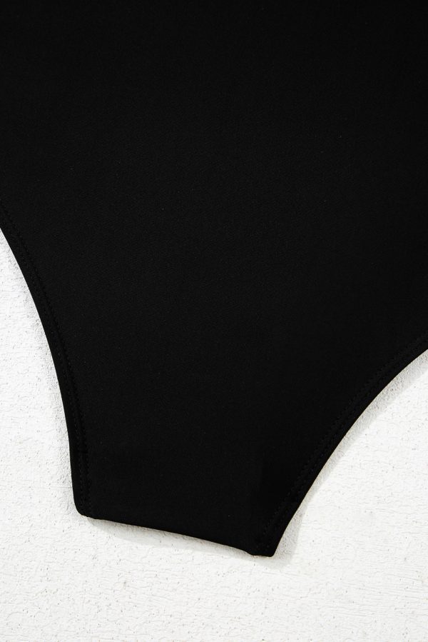 Black 2-tone Crossed Cutout Backless Monokini - Image 12