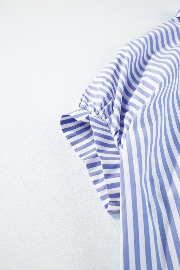 Pink Stripe Dolman Sleeve Oversize Shirt - Image 10