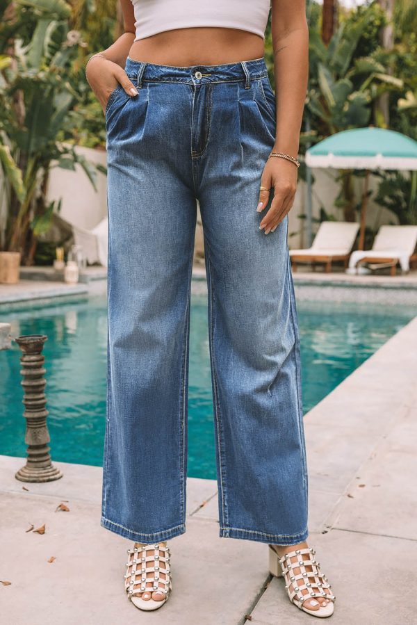 Blue Slouchy Wide Leg Jeans - Image 5