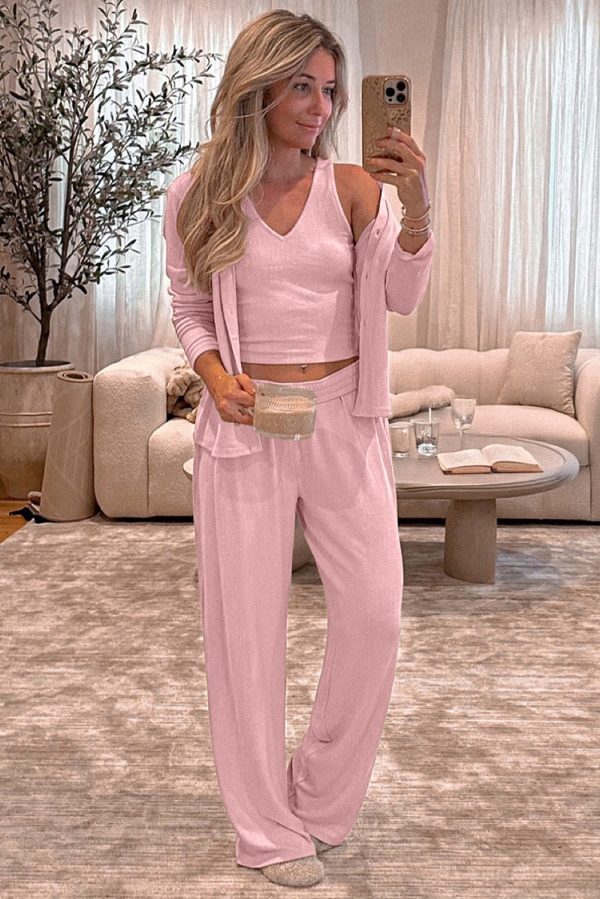 Oatmeal 3-Piece Cozy Knit Lounge Set - Image 11