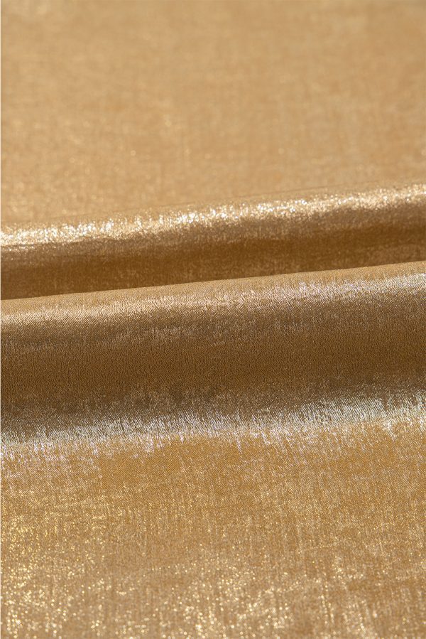 Gold Metal Textured Round Neck Casual Tank Top - Image 9