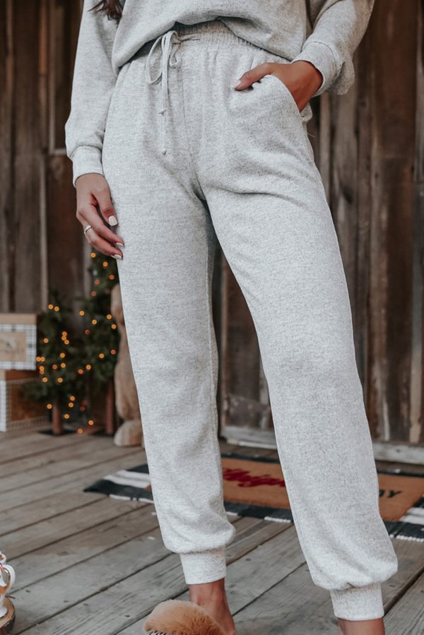 Gray Long Sleeve Pullover and Jogger Pants Lounge Set - Image 6