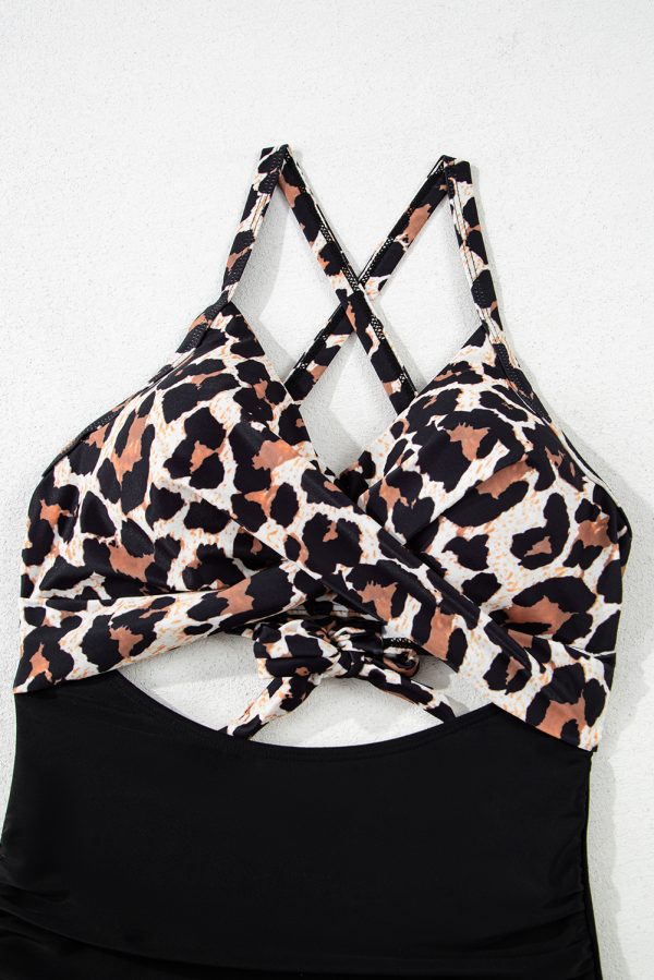Black 2-tone Crossed Cutout Backless Monokini - Image 13