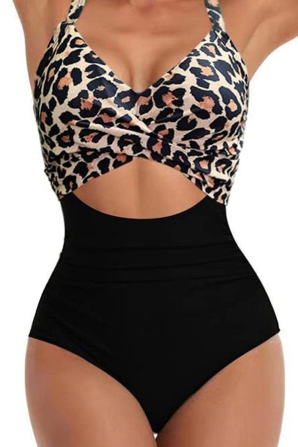 Black 2-tone Crossed Cutout Backless Monokini - Image 8