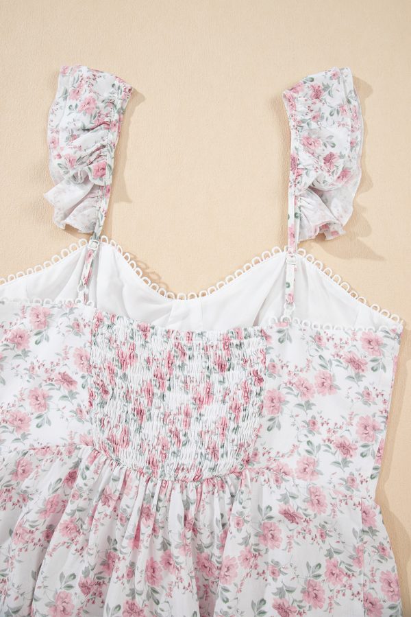 Pink Floral Flutter Peplum Tank Top - Image 8
