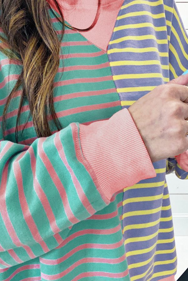 Colorblock Drop Shoulder Oversize Sweatshirt - Image 6
