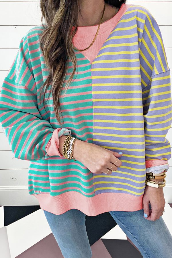 Colorblock Drop Shoulder Oversize Sweatshirt - Image 4