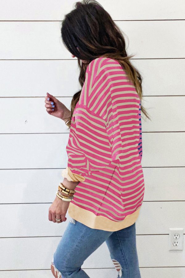 Colorblock Drop Shoulder Oversize Sweatshirt - Image 11