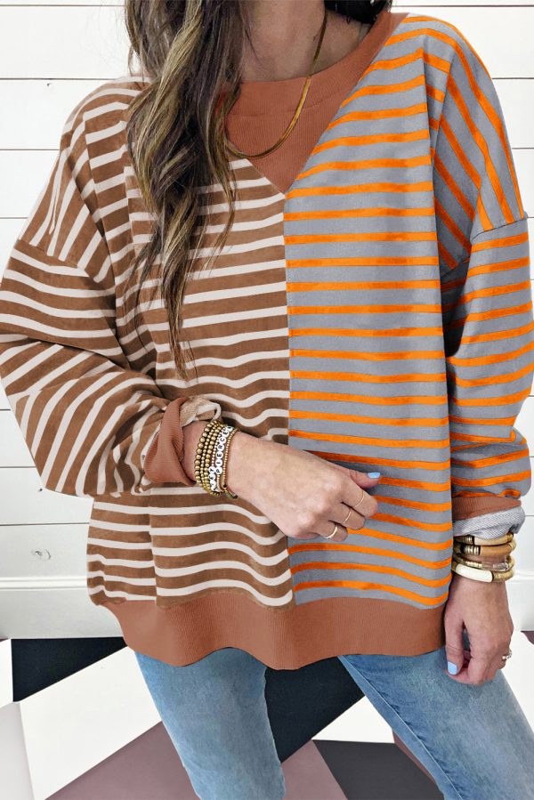 Colorblock Drop Shoulder Oversize Sweatshirt - Image 12