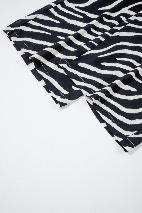 Black Zebra Striped Summer Wide Leg Pants - Image 7
